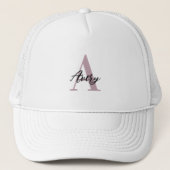 Trendy Monogram mit Skriptname Overlay Truckerkappe (Vorderseite)