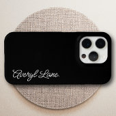 Trendy Monogram Modern Black Script Eleganter Name Case-Mate iPhone Hülle