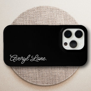 Trendy Monogram Modern Black Script Eleganter Name Case-Mate iPhone Hülle