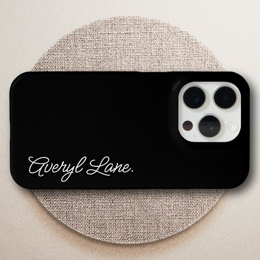 Trendy Monogram Modern Black Script Eleganter Name Case-Mate iPhone Hülle