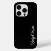Trendy Monogram Modern Black Script Eleganter Name Case-Mate iPhone Hülle (Rückseite)
