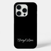Trendy Monogram Modern Black Script Eleganter Name Case-Mate iPhone Hülle (Rückseite)