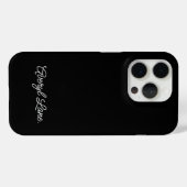 Trendy Monogram Modern Black Script Eleganter Name Case-Mate iPhone Hülle (Rückseite (Horizontal))
