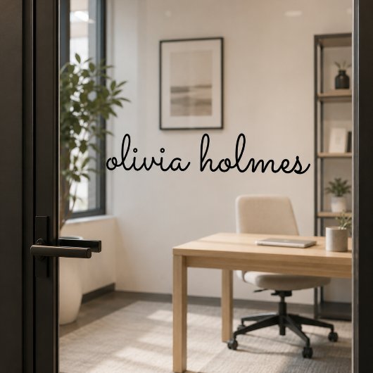 Trendy Monogram | Modern Black Script Fensteraufkleber