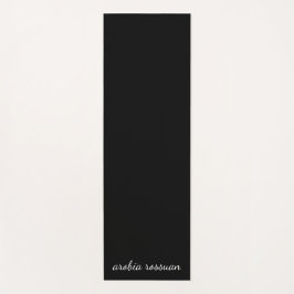 Trendy Monogram Modern Black Script Name Art Yogamatte