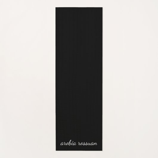 Trendy Monogram Modern Black Script Name Art Yogamatte (Vorderseite)