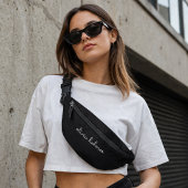Trendy Monogram | Modern Black Script Name Bauchtasche