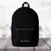 Trendy Monogram | Modern Black Script Name Bedruckter Rucksack