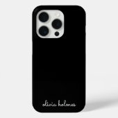 Trendy Monogram | Modern Black Script Name Case-Mate iPhone Hülle (Rückseite)