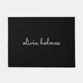 Trendy Monogram | Modern Black Script Name Fußmatte (Vorderseite)
