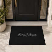 Trendy Monogram | Modern Black Script Name Fußmatte