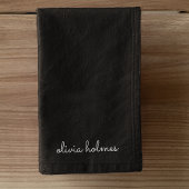 Trendy Monogram | Modern Black Script Name Handtuch