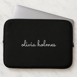 Trendy Monogram | Modern Black Script Name Laptopschutzhülle