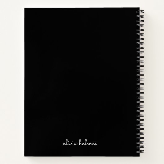 Trendy Monogram | Modern Black Script Name Notizblock (Rückseite)