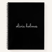 Trendy Monogram | Modern Black Script Name Notizblock (Vorderseite)