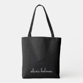Trendy Monogram | Modern Black Script Name Tasche (Rückseite)