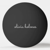 Trendy Monogram | Modern Black Script Name Tischtennisball (Vorderseite)