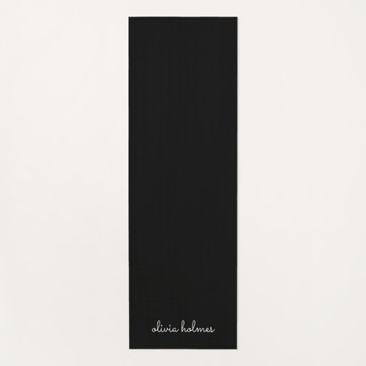 Trendy Monogram | Modern Black Script Name Yogamatte (Vorderseite)