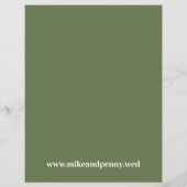 Trendy Monogram Olive Green Budget Wedite Einladun Flyer (Hinten)