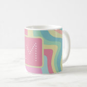 Trendy Monogram Retro Pattern Kaffeetasse (VorderseiteRechts)