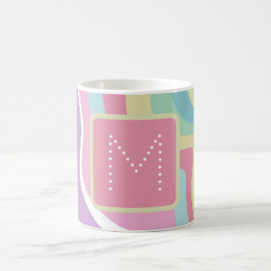 Trendy Monogram Retro Pattern Kaffeetasse