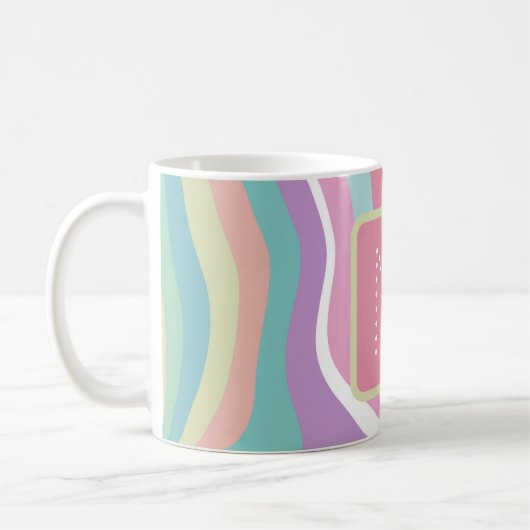 Trendy Monogram Retro Pattern Kaffeetasse (Links)