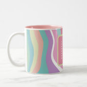 Trendy Monogram Retro Pattern Zweifarbige Tasse (Links)