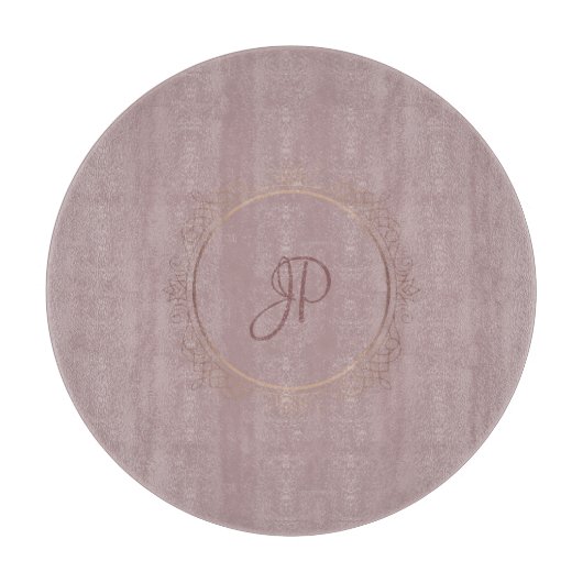 Trendy Monogram Rose Gold Elegante Vorlage Schneidebrett (Vorderseite)