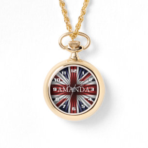 Trendy Monogram Sun Straps Union Jack Armbanduhr
