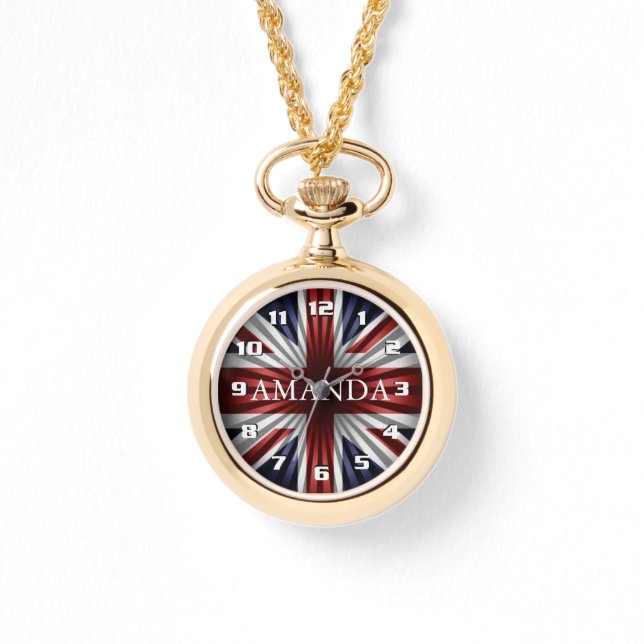 Trendy Monogram Sun Straps Union Jack Armbanduhr (Vorderseite)
