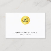 Trendy Monogram Template Gold Look White Modern Visitenkarte (Vorderseite)