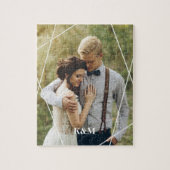 Trendy Monogram Wedding Foto Puzzle (Vertikal)