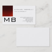 Trendy Monogram White Strip Business Card Visitenkarte (Vorne/Hinten)