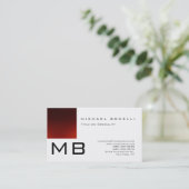 Trendy Monogram White Strip Business Card Visitenkarte (Stehend Vorderseite)