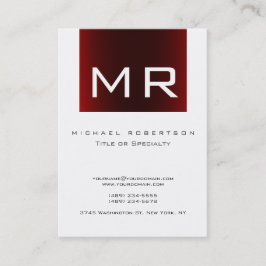 Trendy Monogram White Strip weiße Visitenkarte