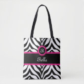 Trendy Monogram Zebra Stripes Tasche (Vorderseite)