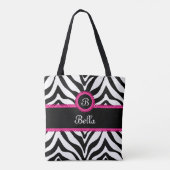 Trendy Monogram Zebra Stripes Tasche (Rückseite)