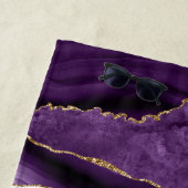 trendy monogramm gold und lila agate strandtuch (Beispiel)