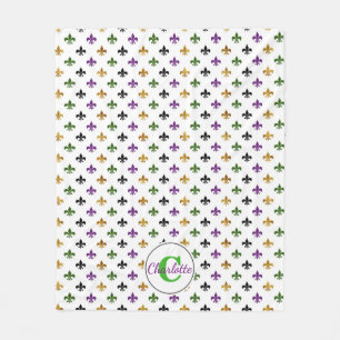 Trendy Monogramm-Karneval-Lilie Fleecedecke