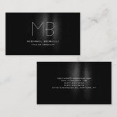Trendy monogramm schwarz-graue Musterkarte Visitenkarte (Vorne/Hinten)