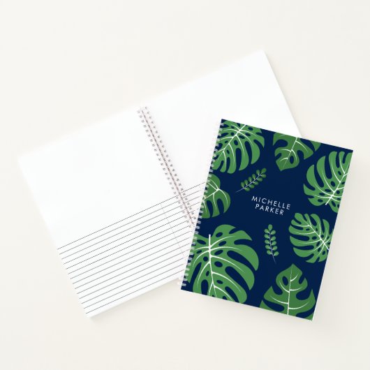 Trendy Monstera Palm Blätter Notizblock (Innenseite)