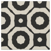 Trendy Mosaic Black & Beige Geometric Muster Stoff (Nahaufnahme)