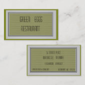 Trendy Moss Green Business Card Visitenkarte (Vorne/Hinten)