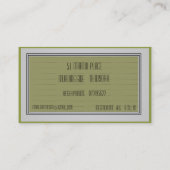 Trendy Moss Green Business Card Visitenkarte (Rückseite)