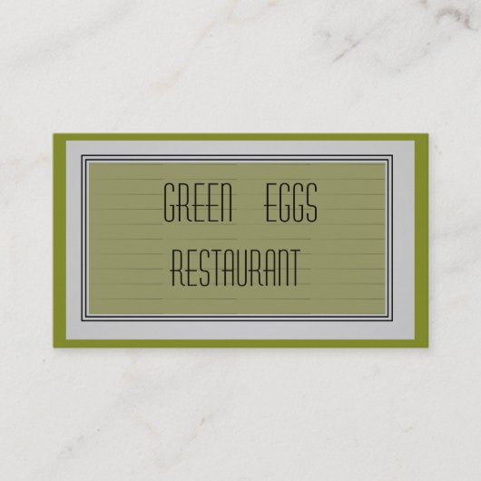 Trendy Moss Green Business Card Visitenkarte (Vorderseite)