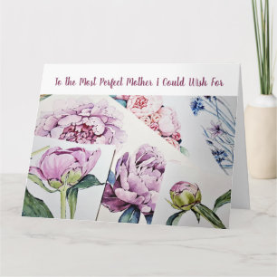 Trendy most Perfect Mother Watercolor Art Peongs Karte