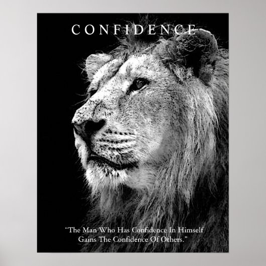 Trendy Motivierend Confidence Lion Inspiration Poster (Vorne)