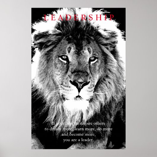 Trendy Motivierend Leadership Lion Art Poster (Vorne)