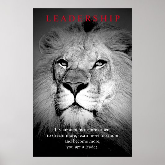 Trendy Motivierend Leadership Lion Art Poster (Vorne)