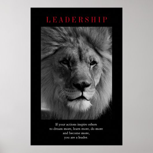Trendy Motivierend Leadership Lion Art Poster (Vorne)